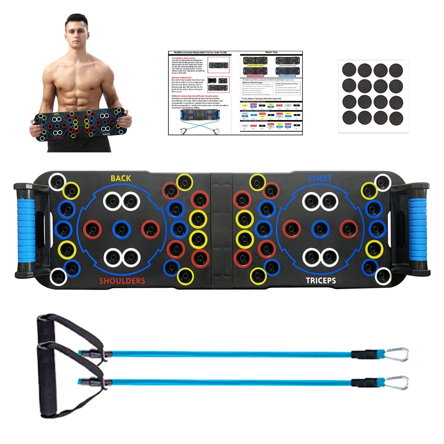 54-in-1 Multifunctional™ Push-Up Board with Handles and Rope Pull Professional Strength Training Equipment Foldable Portable Home Gym