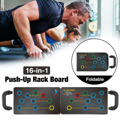 16-in-1 Push-Up Board™ with Handles Professional Strength Training Equipment Foldable Portable Home Gym