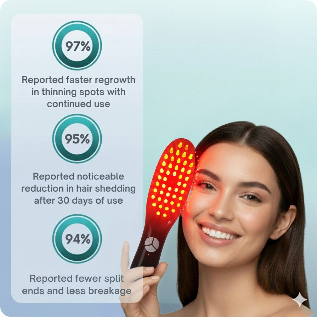 HairRenew™ LED Light Therapy Hair Brush