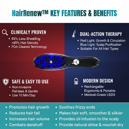 HairRenew™ LED Light Therapy Hair Brush