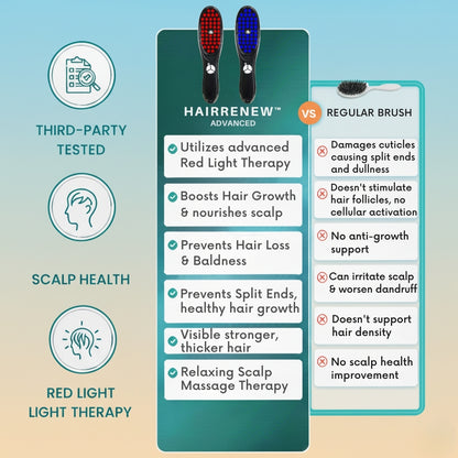 HairRenew™ LED Light Therapy Hair Brush