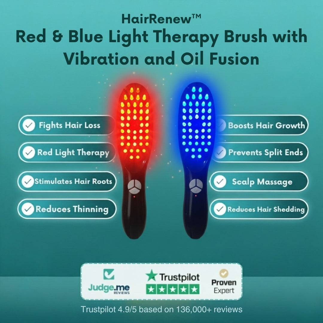 HairRenew™ LED Light Therapy Hair Brush